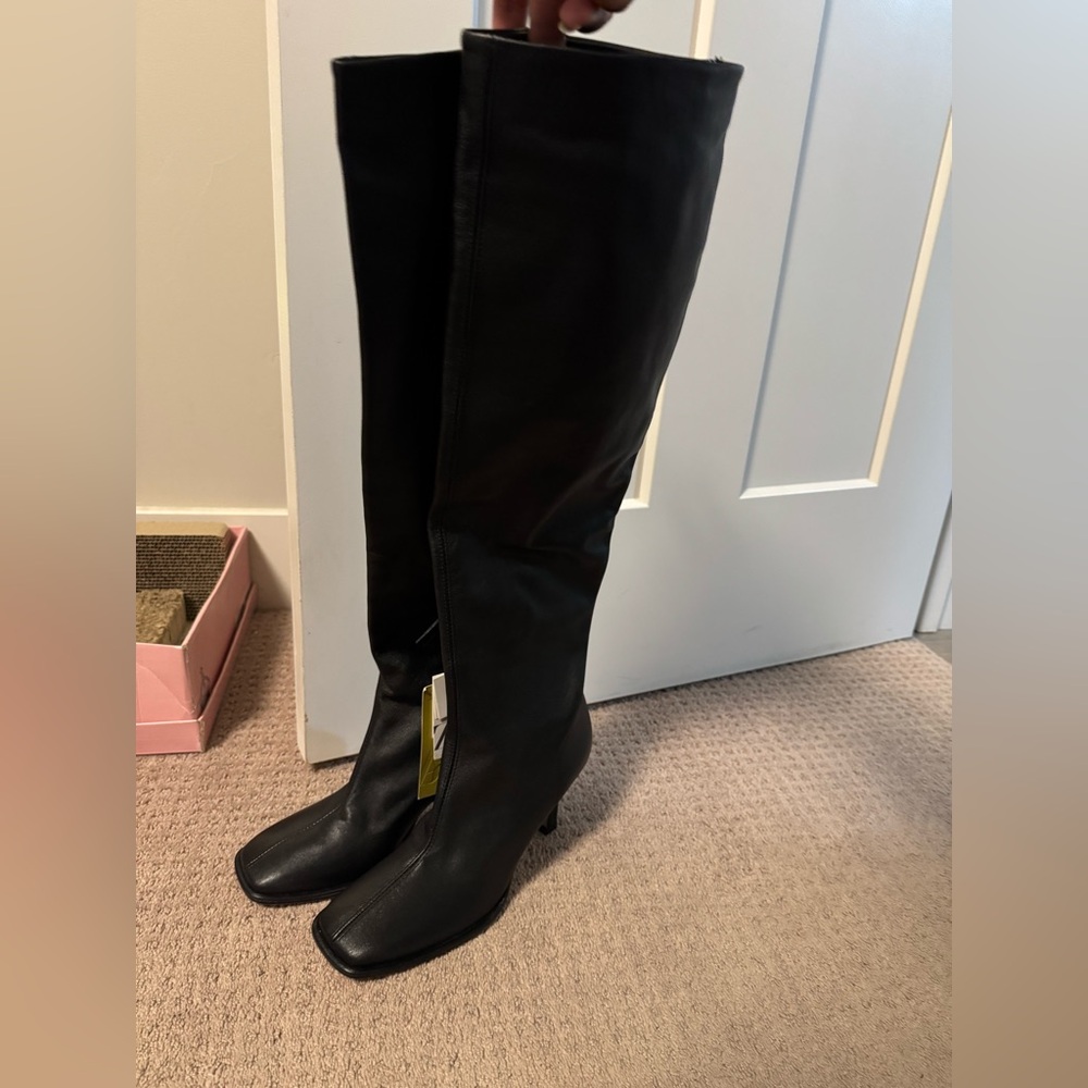 Tall Heeled Leather Boots